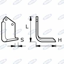 Obrázek k výrobku 17748 - NŮŽ ROTAVÁTORU 136 X 180 X 12 MM LEVÝ