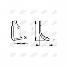 Obrázek k výrobku 43619 - NŮŽ ROTAVÁTORU 136 x 190 x 14 MM LEVÝ