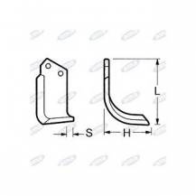 Obrázek k výrobku 43058 - NŮŽ ROTAVÁTORU 136 x 196 x 12 MM PRAVÝ