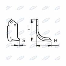 Obrázek k výrobku 60403 - NŮŽ ROTAVÁTORU 140 x 193 x 30 MM LEVÝ