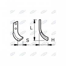 Obrázek k výrobku 43312 - NŮŽ ROTAVÁTORU 70 x 230 x 50 MM LEVÝ