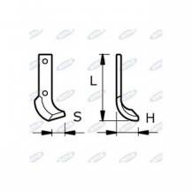 Obrázek k výrobku 42917 - NŮŽ ROTAVÁTORU 72 x 232 x 38 MM PRAVÝ