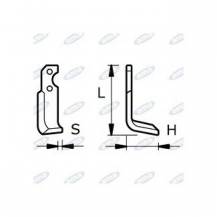 Obrázek k výrobku 43737 - NŮŽ ROTAVÁTORU 85 x 290 x 15 MM PRAVÝ