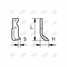 Obrázek k výrobku 43725 - NŮŽ ROTAVÁTORU 88 x 185 x 20 MM LEVÝ