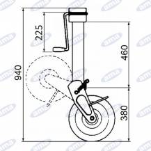 Obrázek k výrobku 22689 - opěrná noha sklopná 2000kg/300 mm