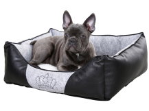 Obrázek k výrobku 126588 - Pelíšek pro psy a kočky KERBL 80360 CHIARA, 42x32x18 cm, světle šedá/černá