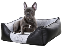 Obrázek k výrobku 126588 - Pelíšek pro psy a kočky KERBL 80360 CHIARA, 42x32x18 cm, světle šedá/černá