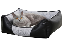 Obrázek k výrobku 126588 - Pelíšek pro psy a kočky KERBL 80360 CHIARA, 42x32x18 cm, světle šedá/černá