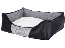 Obrázek k výrobku 126588 - Pelíšek pro psy a kočky KERBL 80360 CHIARA, 42x32x18 cm, světle šedá/černá