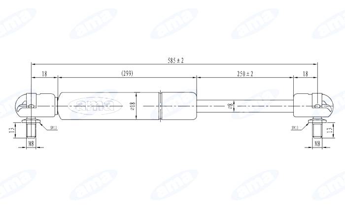 Obrázek k výrobku 73627 - Plynová vzpěra 235mm-585mm STEYR