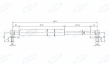 Obrázek k výrobku 13962 - Plynová vzpěra 250mm MIN 400mm MAX