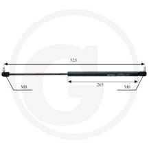 Obrázek k výrobku 125018 - Plynová vzpěra 265 - 525 mm, 2x M8