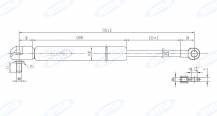 Obrázek k výrobku 8655 - Plynová vzpěra 296 mm - 510 mm, 350N