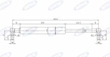 Obrázek k výrobku 13968 - Plynová vzpěra 305mm MIN 500mm MAX