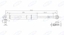 Obrázek k výrobku 32060 - Plynová vzpěra 316mm - 550mm