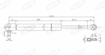 Obrázek k výrobku 32065 - Plynová vzpěra 346mm - 610mm, 700N
