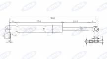 Obrázek k výrobku 32071 - Plynová vzpěra 391mm - 700mm