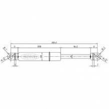 Obrázek k výrobku 13987 - Plynová vzpěra max. délka 260 mm 250N