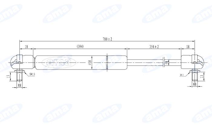 Obrázek k výrobku 36803 - Plynová vzpěra pro JD, MF 3389556 M1