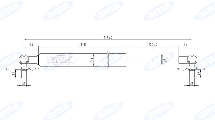 Obrázek k výrobku 36810 - Plynová vzpěra pro SAME 007.5407.0