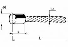 Obrázek k výrobku 57997 - Plynové lanko 1,2 mm, 2000 mm 3x3 mm
