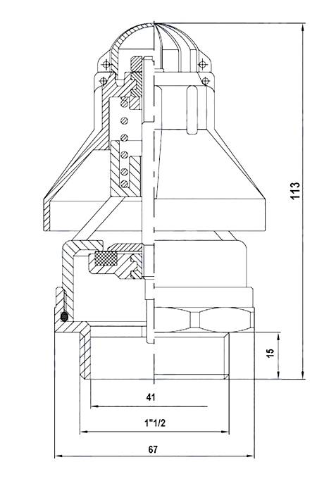 Obrázek k výrobku 27436 - Podtlakový ventil 1"1/2
