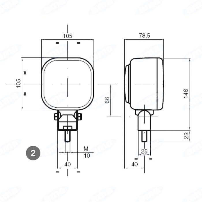 Obrázek k výrobku 34525 - Pracovní halogenové světlo 124x124 mm