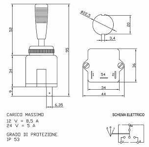 Specifikace - Přepínač blinkrů 39 mm