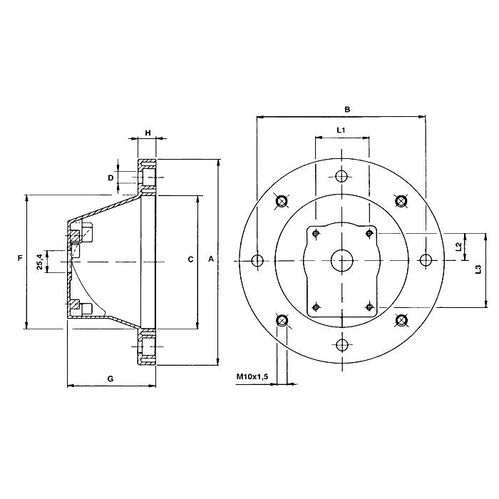 Obrázek k výrobku 22514 - Příruba hydraul. čerpadlo/elektromotor, velikost 132