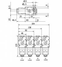 Obrázek k výrobku 59664 - Průmyslový 6 cestný modulární ventil 20l, 12V, 1/4"