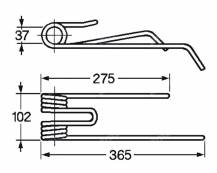 Obrázek k výrobku 57667 - Pružina obraceče 37x102x275/365 levá