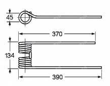 Obrázek k výrobku 57480 - Pružina obraceče 45x134x370/390 levá