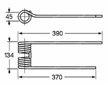 Obrázek k výrobku 57665 - Pružina obraceče 45x134x370/390 pravá