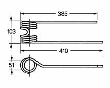 Obrázek k výrobku 60322 - Pružina obraceče 51x103x385/410 levá