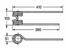 Obrázek k výrobku 57676 - Pružina obraceče 51x103x385/410 pravá