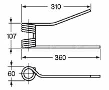 Obrázek k výrobku 57504 - Pružina obraceče 60x107x310/360 pravá