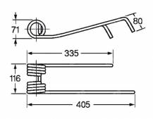 Obrázek k výrobku 57474 - Pružina obraceče 71x116x335/405 levá