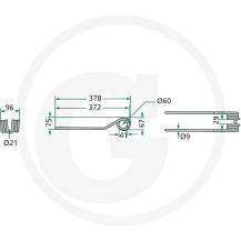 Obrázek k výrobku 31316 - Pružina obraceče Deutz Fahr KH KH 4 S, 20, 40, 60, 300 DN, 400, 500 DN, 600 N, 700