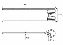 Obrázek k výrobku 60319 - Pružina obraceče KUHN 51x110x390 mm