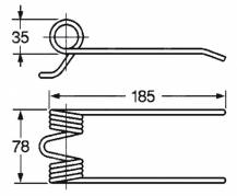 Obrázek k výrobku 57863 - Pružina sběrače a balíkovače 35x78x185