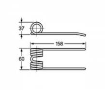 Obrázek k výrobku 57854 - Pružina sběrače a balíkovače 37x60x158