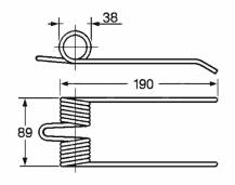 Obrázek k výrobku 57813 - Pružina sběrače a balíkovače 38x89x190