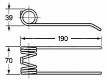 Obrázek k výrobku 57868 - Pružina sběrače a balíkovače 39X70X190
