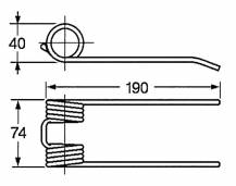 Obrázek k výrobku 57865 - Pružina sběrače a balíkovače 39x73x190