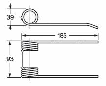 Obrázek k výrobku 57829 - Pružina sběrače a balíkovače 39x93x185
