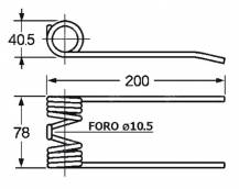 Obrázek k výrobku 57775 - Pružina sběrače a balíkovače 40,5x78x200