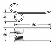 Obrázek k výrobku 57864 - Pružina sběrače a balíkovače 40x59x150