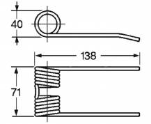 Obrázek k výrobku 57828 - Pružina sběrače a balíkovače 40x71x138