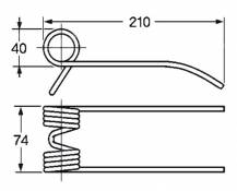 Obrázek k výrobku 57788 - Pružina sběrače a balíkovače 40x74x210