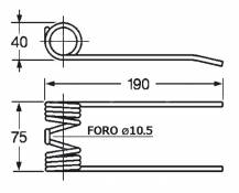 Obrázek k výrobku 57770 - Pružina sběrače a balíkovače 40x75x190